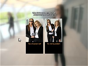 poking light-haired and brunette FBI agents point of view