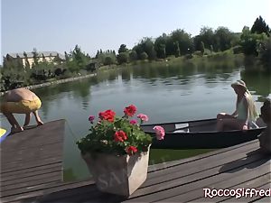 Misha Crossrides Rocco's spear by the lake